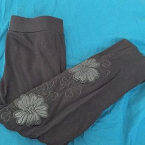 Black Flower Leggings